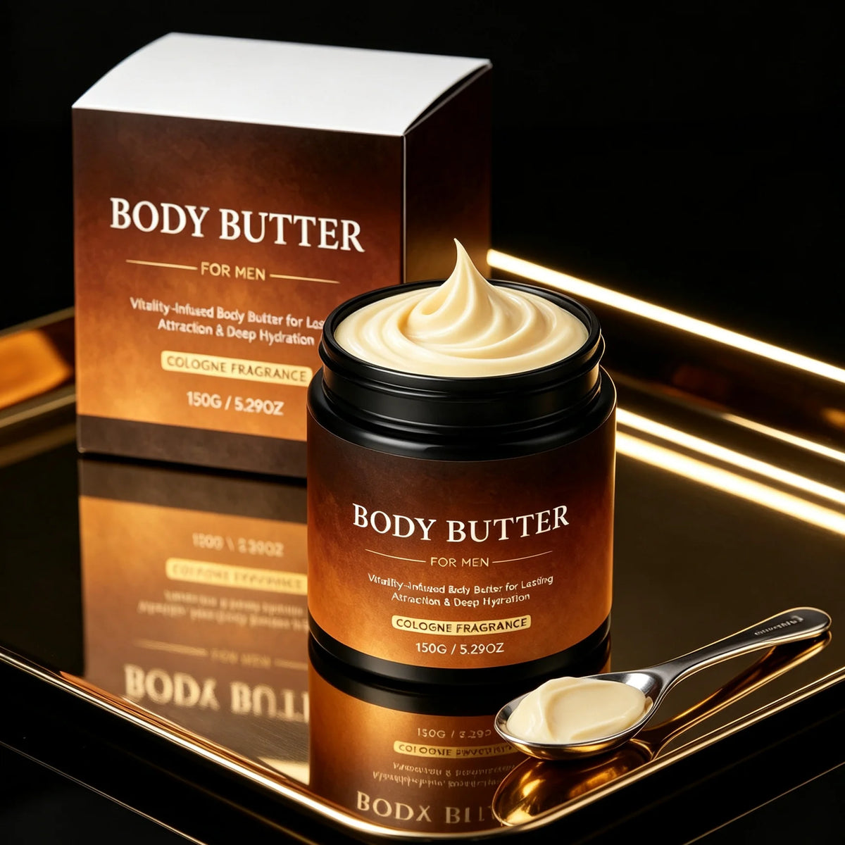 Body Butter for Man Fragrance Cologne Long Lasting Deep Hydration Shea Butter Daily Moisturizing Body Cream for Dry Skin Care