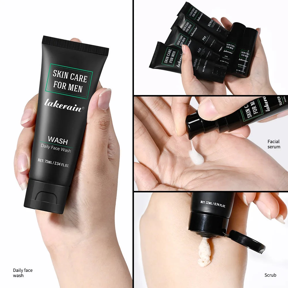 Men’s 3-in-1 Facial Kit – Wash, Moisturizer & Eye Cream