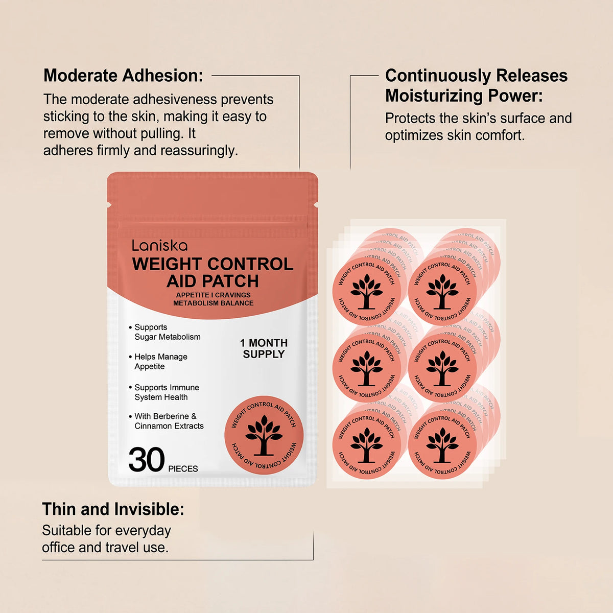 Body Care Patch Gentle and Comfortable with Berberine & Cinnamon Extracts Skin Management Lightweight Body Daily Care Patch