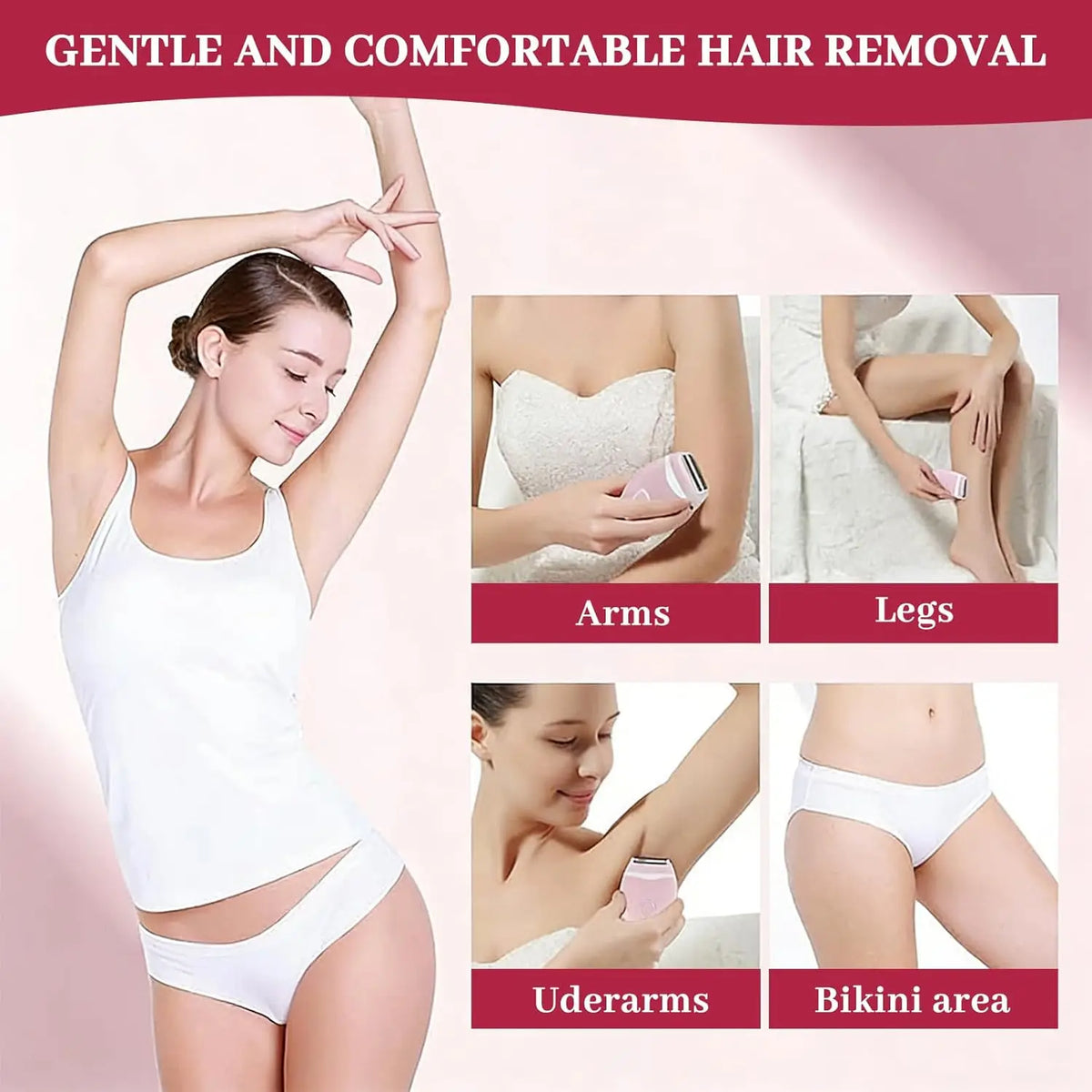Women's Portable Electric Shaver – Wet & Dry Body Hair Removal