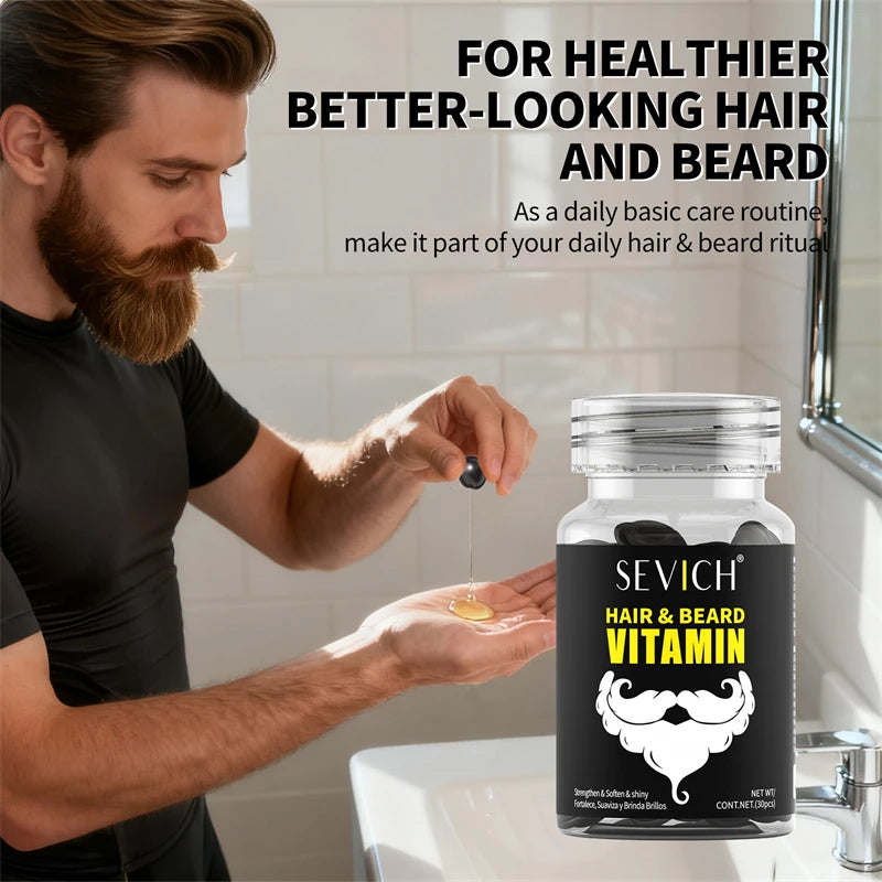 Hair Care Vitamin Capsules Beard Growth Serum Spray Fast Styling Hair Growing Essential Oil Thicker Repair Damaged Hair Care Oil