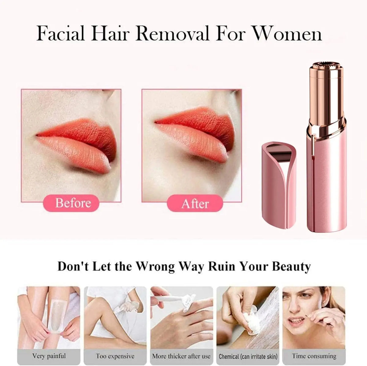 XGLOWING Mini Electric Facial Hair Remover for Women – Precision Trimmer