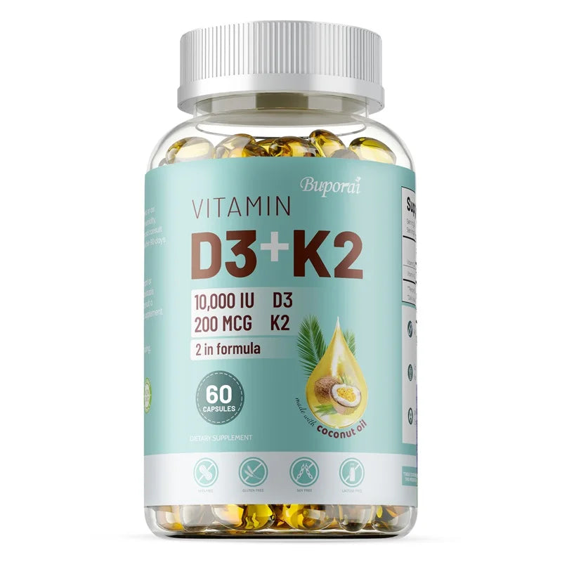 Vitamin D3 + K2 Softgels for Bone, Heart & Immune Support