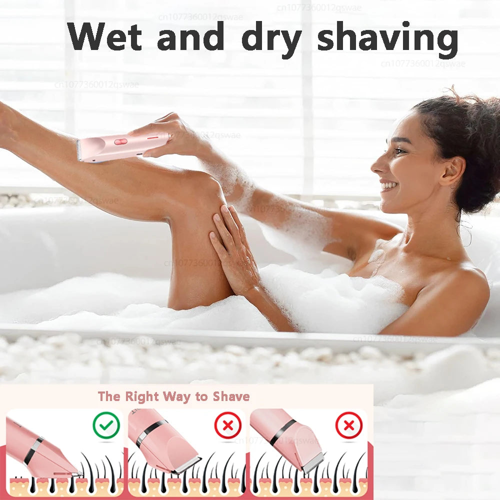 XGLOWING 2-in-1 Women's Electric Shaver – Wet & Dry Body Hair Remover