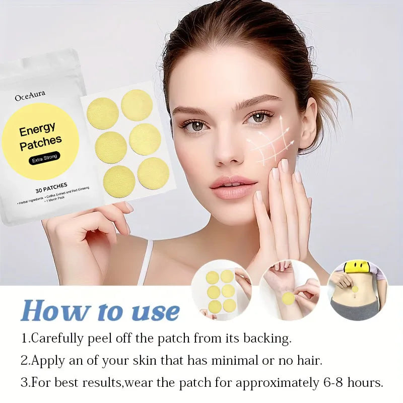 30 Yellow Body Care Patches, Suitable for Both Men and Women, with a Gentle Formula, Comfortable, Ideal for Daily Care