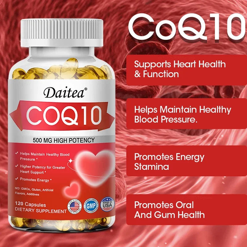 Coenzyme Q10 (CoQ10) Capsules for Heart Health & Cellular Energy