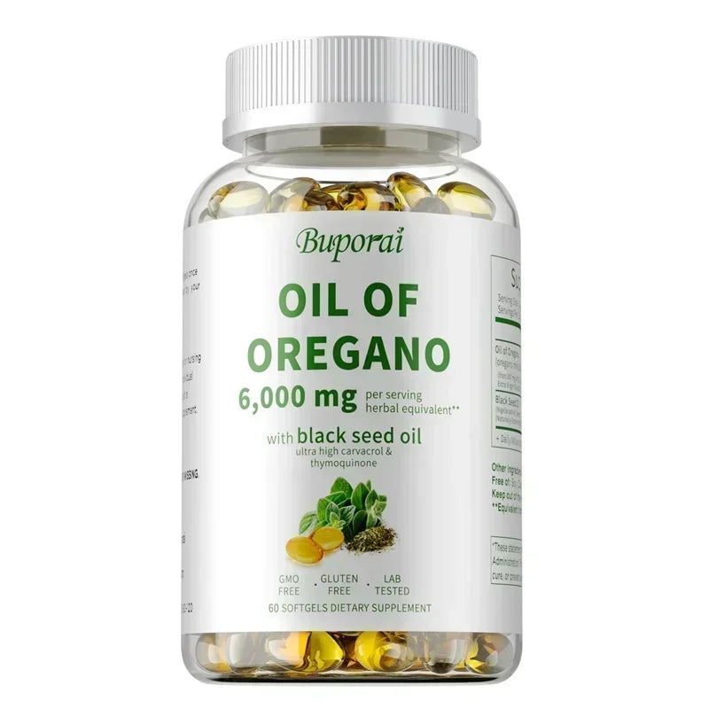 Oil of Oregano & Black Seed Oil Supplements for Immune & Gut Health