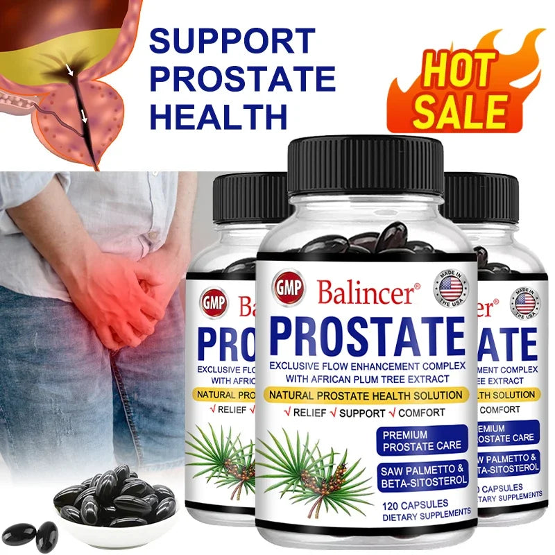 Saw Palmetto & Beta-Sitosterol Capsules for Prostate Health & Hair Support