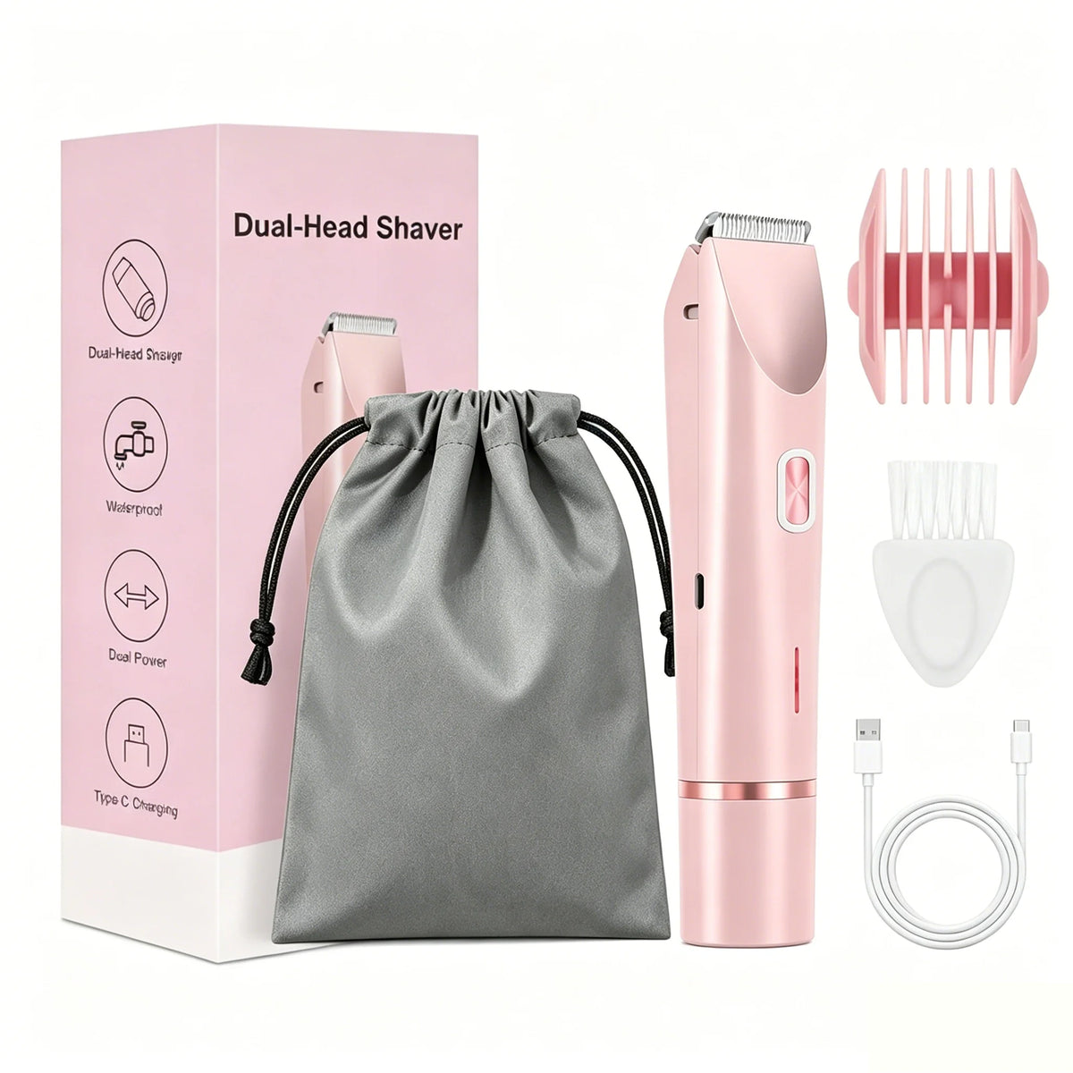 XGLOWING 2-in-1 Women's Electric Shaver – Wet & Dry Body Hair Remover