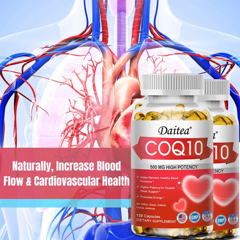 Coenzyme Q10 (CoQ10) Capsules for Heart Health & Cellular Energy