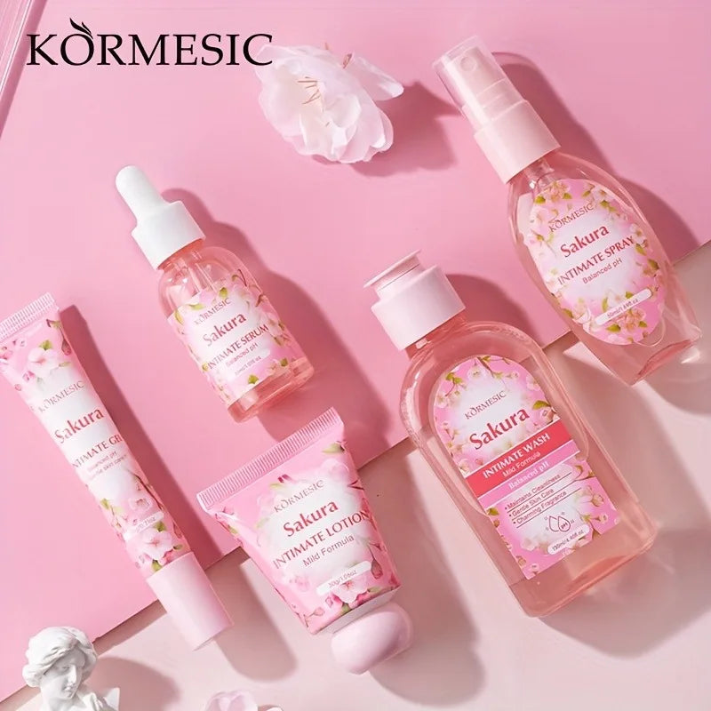 Sakura Women's Intimate Care 5-Piece Complete Hygiene Set