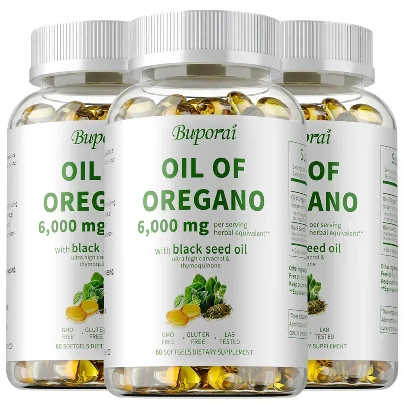 Oil of Oregano & Black Seed Oil Supplements for Immune & Gut Health