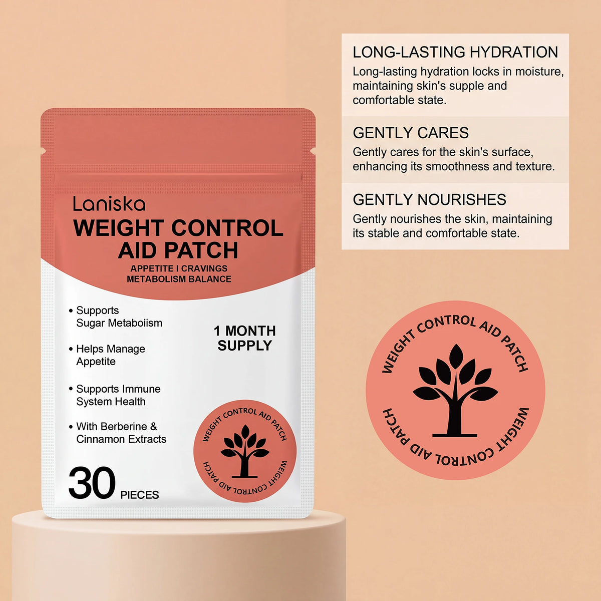 Body Care Patch Gentle and Comfortable with Berberine & Cinnamon Extracts Skin Management Lightweight Body Daily Care Patch