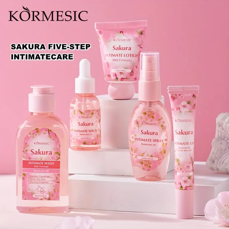 Sakura Women's Intimate Care 5-Piece Complete Hygiene Set