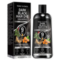 Dark Black Color Enhancing Shampoo with Keratin & Biotin – Gentle Strengthening Hair Care with Ginseng & Ginger, Natural Shade –