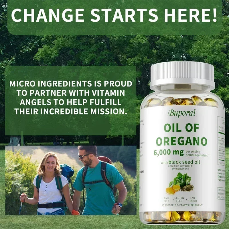 Oil of Oregano & Black Seed Oil Supplements for Immune & Gut Health