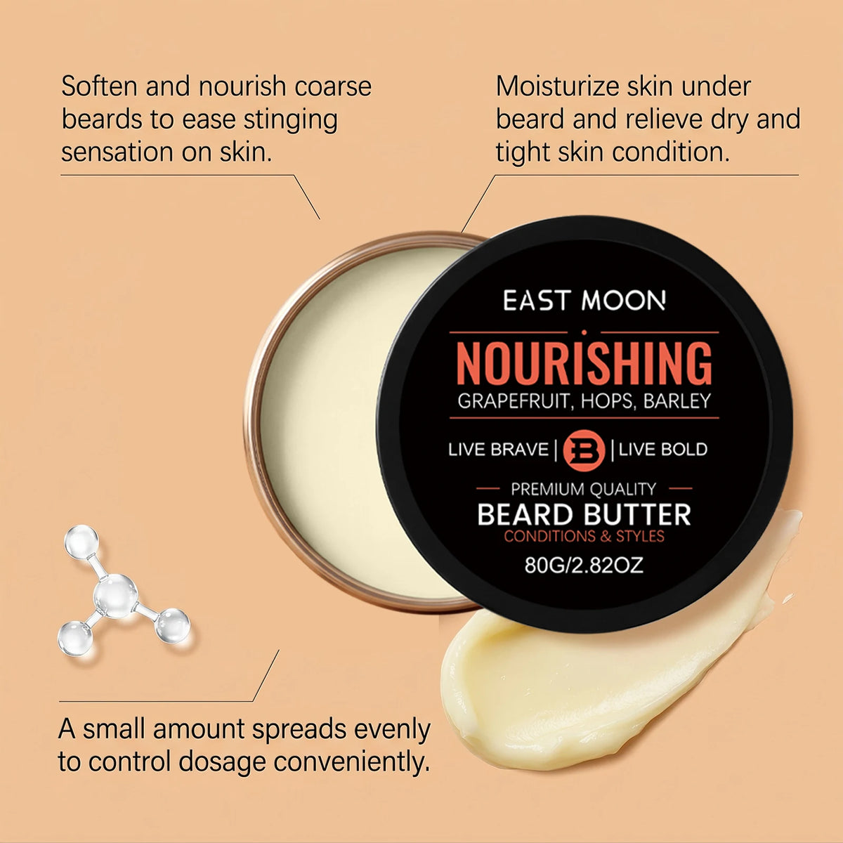 East Moon Nourishing Beard Balm & Styling Butter (80g)