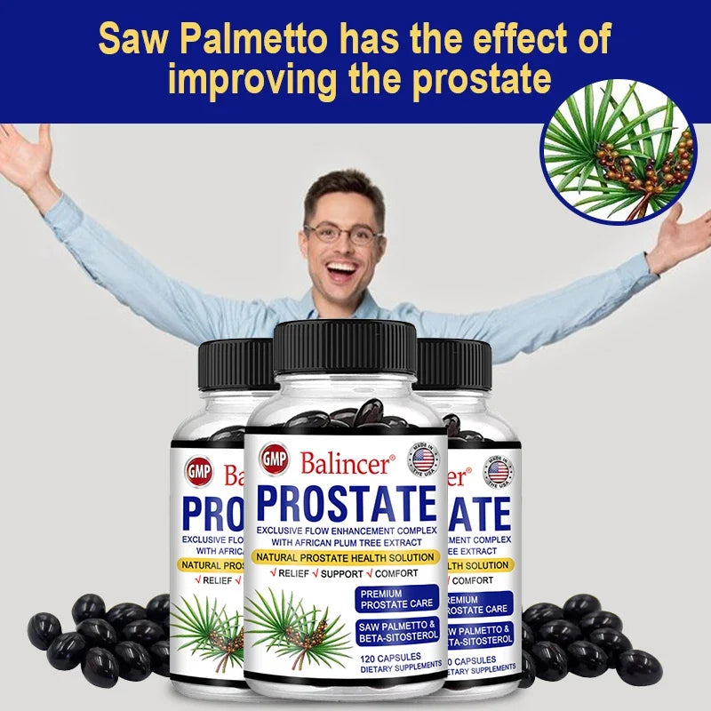 Saw Palmetto & Beta-Sitosterol Capsules for Prostate Health & Hair Support