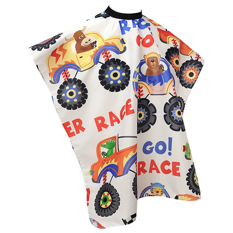 NEW Kids Cartoon Car Haircut Hairdresser Cape Professional Hair-Cut Salon Barber Wrap Cutting Gown Hair Care Styling Supplies