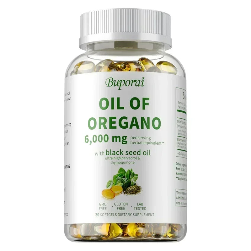 Oil of Oregano & Black Seed Oil Supplements for Immune & Gut Health