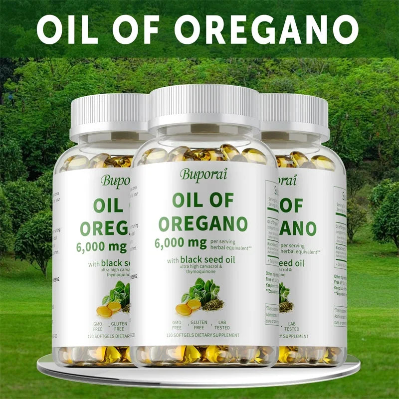 Oil of Oregano & Black Seed Oil Supplements for Immune & Gut Health