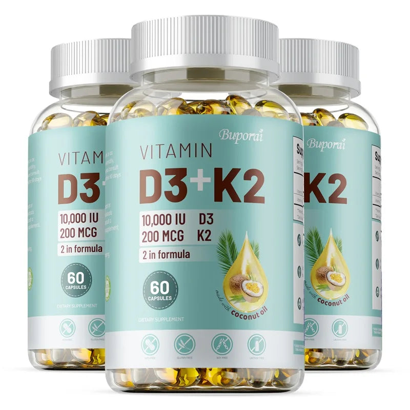 Vitamin D3 + K2 Softgels for Bone, Heart & Immune Support