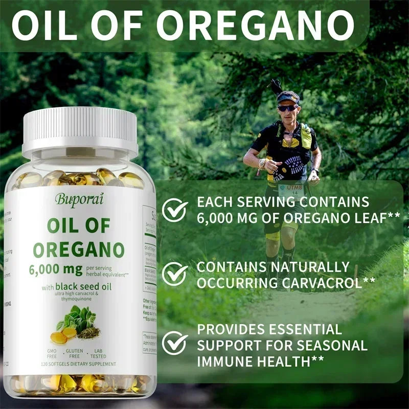Oil of Oregano & Black Seed Oil Supplements for Immune & Gut Health