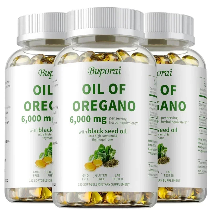 Oil of Oregano & Black Seed Oil Supplements for Immune & Gut Health
